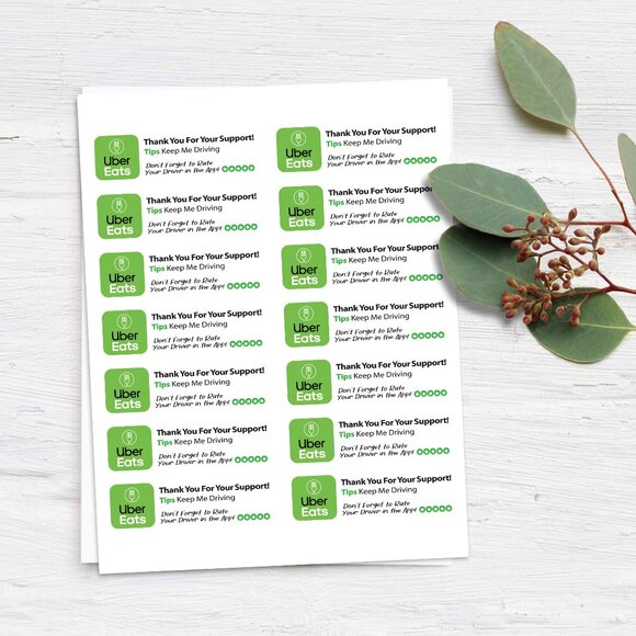 Uber Eats Delivery Rating Sticker Labels – (48 ct) - Picture 2 of 5